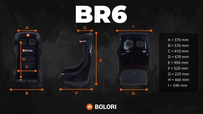 Dimensions Baquet Bolori BR6